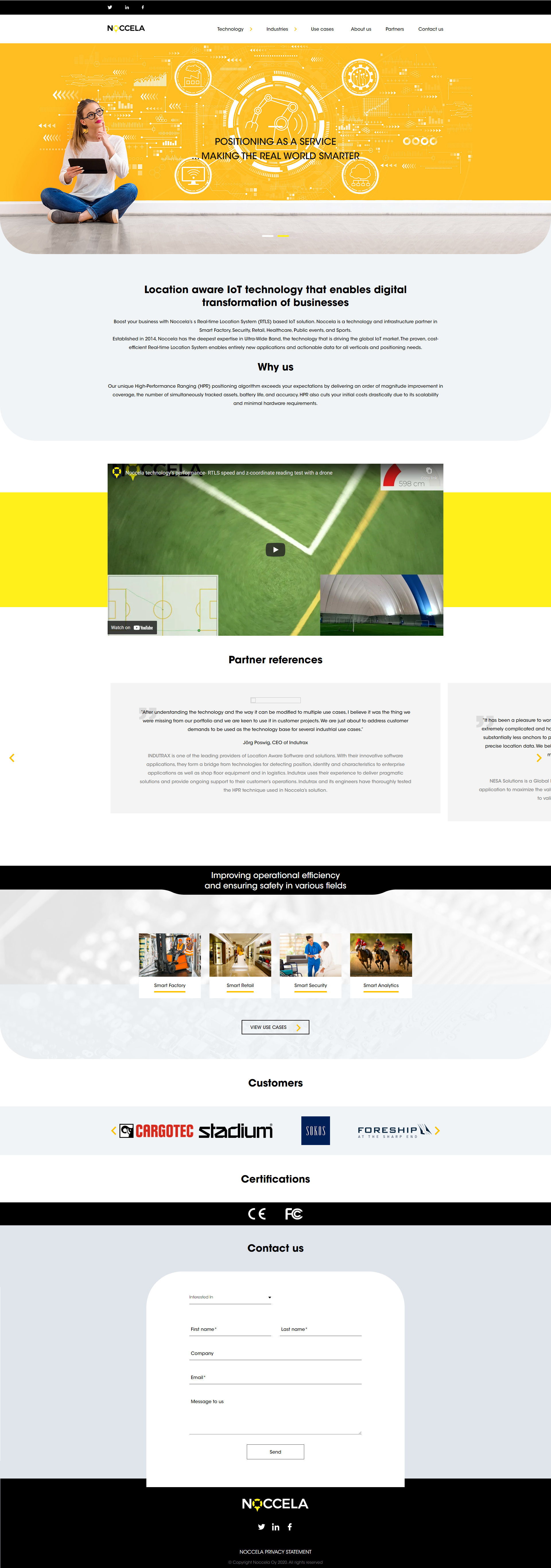 Galvenā WordPress lapa ar animētiem grafikiem un partneru atzinumiem